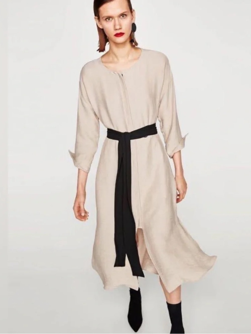 ZARA Light Tan Minimalist Dress